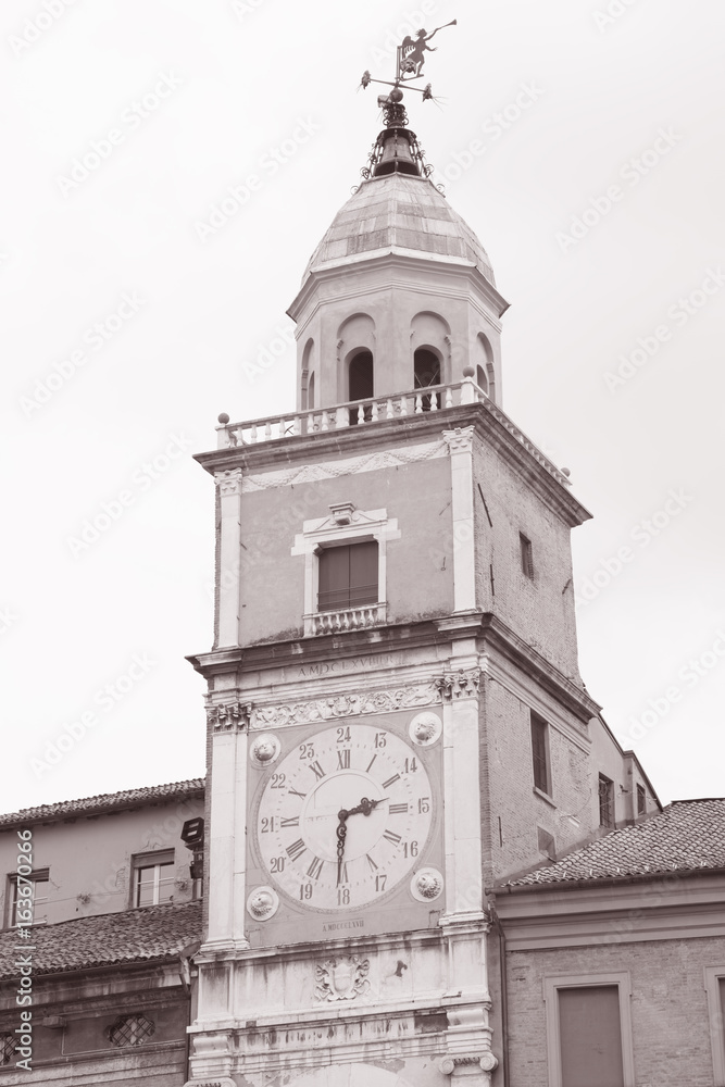 Clock Tower of City Hall, Modena, Italy