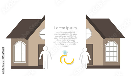 division of property at divorce with space for text mockup