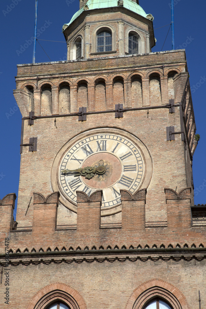 Fototapeta premium Clock Tower; City Hall; Bologna
