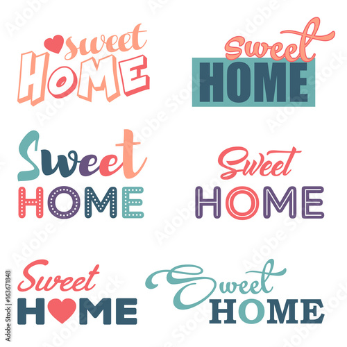 Sweet home logotype vector isolated set