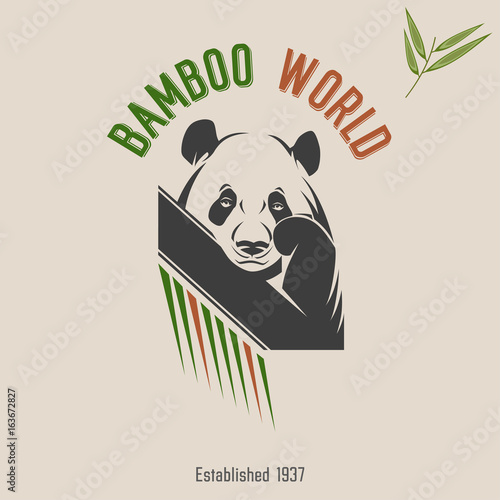 Fototapeta Naklejka Na Ścianę i Meble -  Vector symbol of a panda over one color background