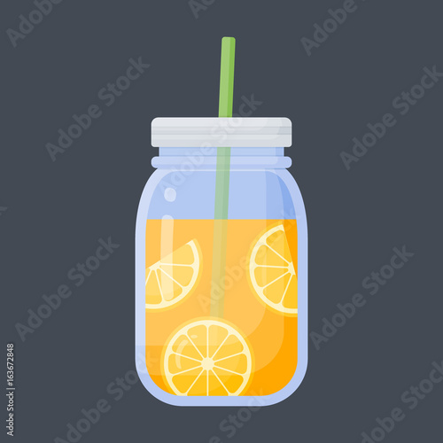 Orange juice vector flat icon