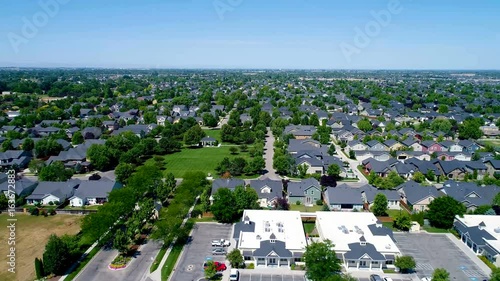 Aerial view of a small community in Idaho