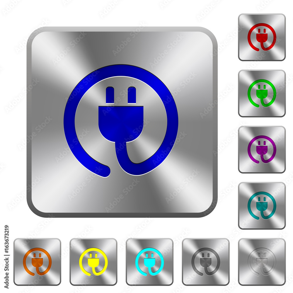 Rolled power cord rounded square steel buttons Rolled power cord rounded square steel buttons