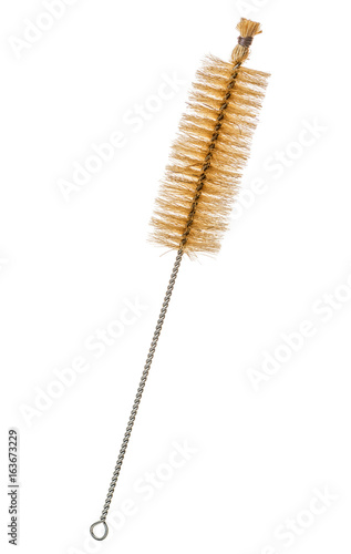 natural domestic bottle brush isolated on white background, close up photo