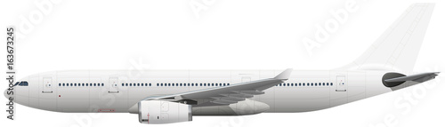 White vector plane on white background