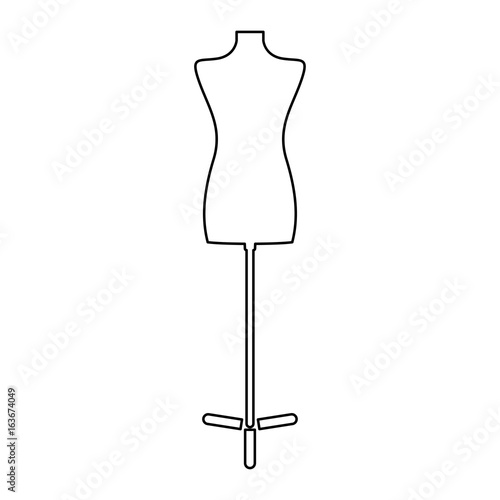 Fashion stand, female torso mannequin icon .