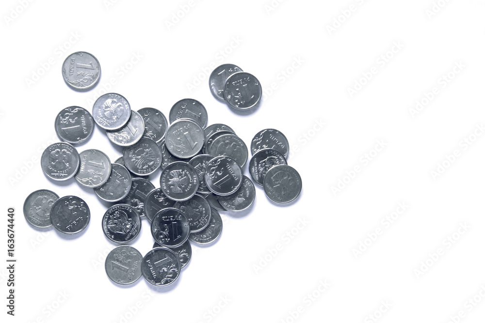 A handful of silver coins A handful of silver coins