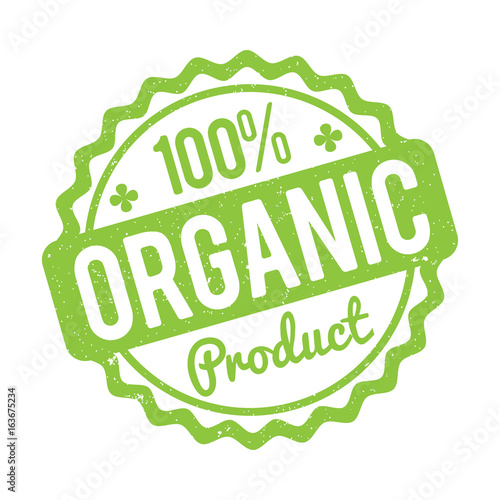 Organic Product rubber stamp green on a white background.