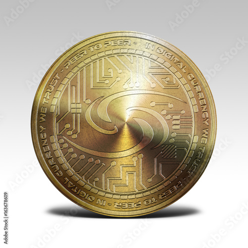 golden syscoin coin isolated on white background 3d rendering photo