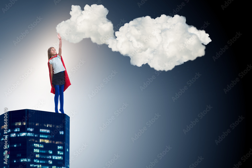 Little kid protecting the city from evil