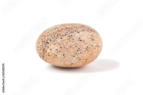 One round smooth pebble stone isolated