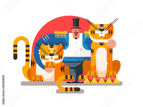 Animal trainer with tiger