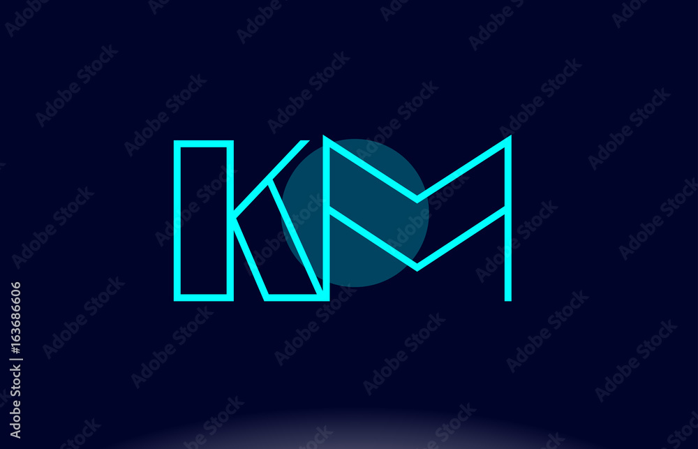 km k m blue line circle alphabet letter logo icon template vector design km k m blue line circle alphabet letter logo icon template vector design