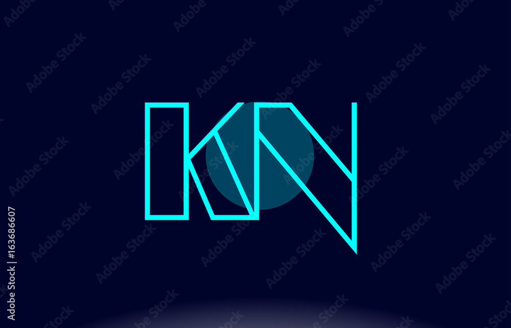 kn k n blue line circle alphabet letter logo icon template vector design kn k n blue line circle alphabet letter logo icon template vector design