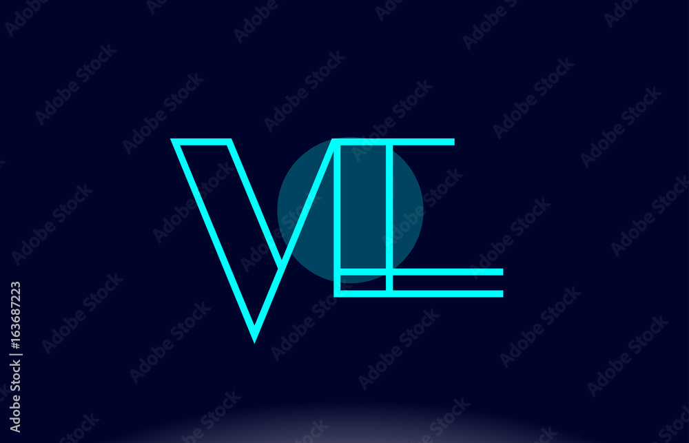 Ve V E Blue Line Circle Alphabet Letter Logo Icon Template Vector Design Stock Vector Adobe Stock 0355