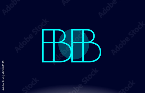 bb b b  blue line circle alphabet letter logo icon template vector design