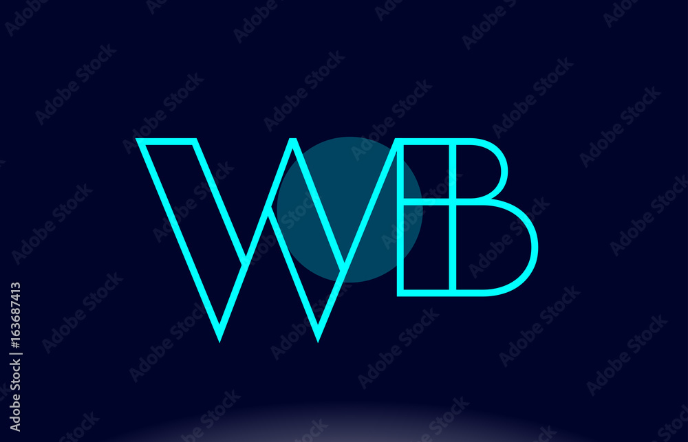 wb w b blue line circle alphabet letter logo icon template vector design wb w b blue line circle alphabet letter logo icon template vector design