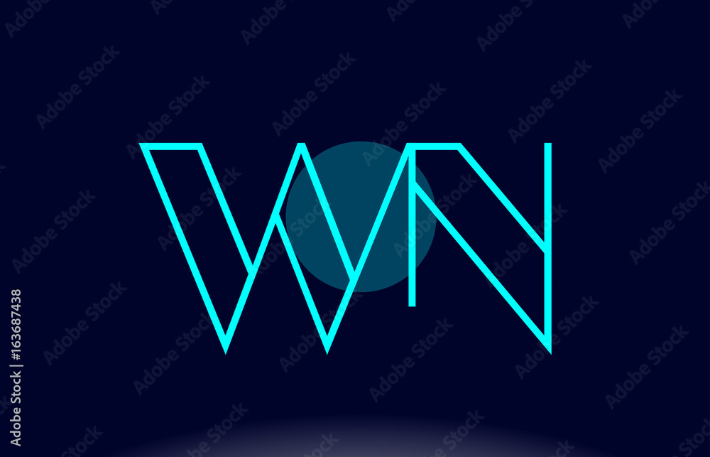 wn w n blue line circle alphabet letter logo icon template vector design wn w n blue line circle alphabet letter logo icon template vector design