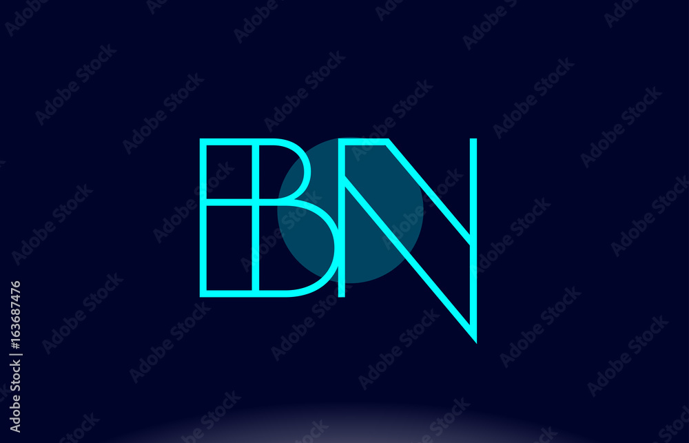 bn b n blue line circle alphabet letter logo icon template vector design bn b n blue line circle alphabet letter logo icon template vector design
