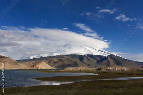 The Karakul Lake in the province of Xinjiang in Northwestern China  Concept for travel in China