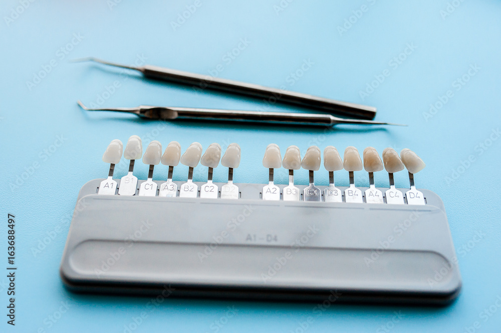 Dentistry, tooth color selection tools. Dentistry, tooth color selection tools.
