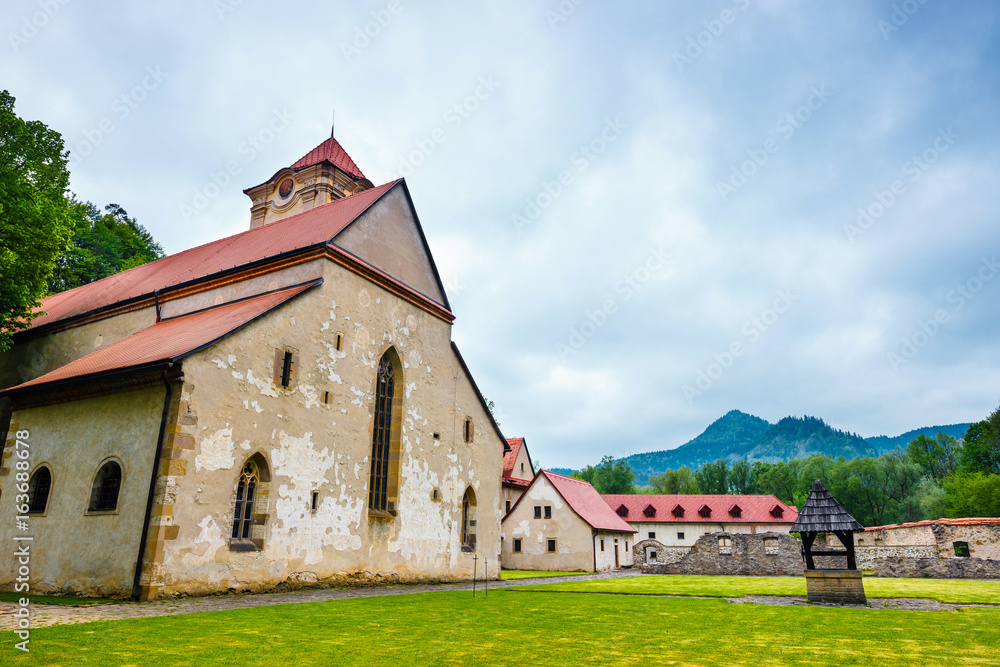 Famous Red Monastery called Cerveny Klastor in Pieniny mountains, Slovakia Famous Red Monastery called Cerveny Klastor in Pieniny mountains, Slovakia