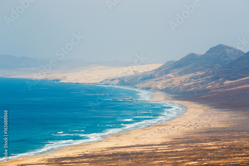 View of Cofete beach in Fuerteventura Island, Spain photo