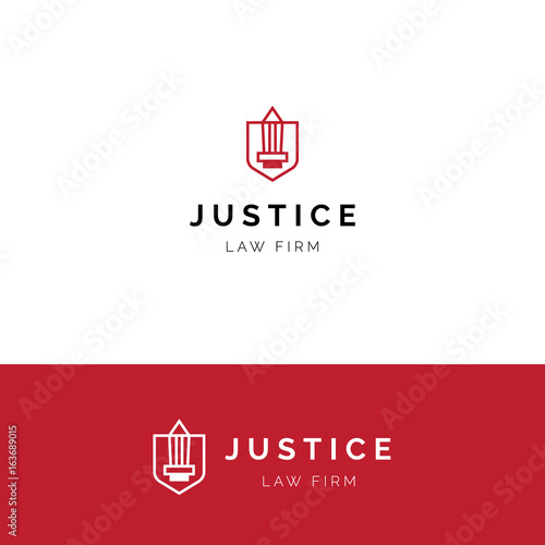 1087505 Minimalistic logo with sword and shield