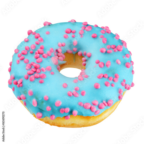 Blue donut isolated