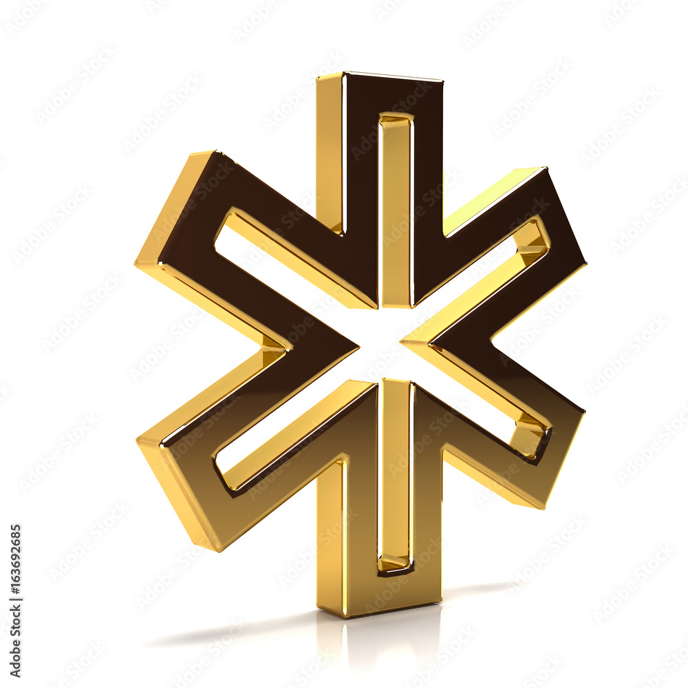Golden Star of Life. 3D Render Illustration Golden Star of Life. 3D Render Illustration