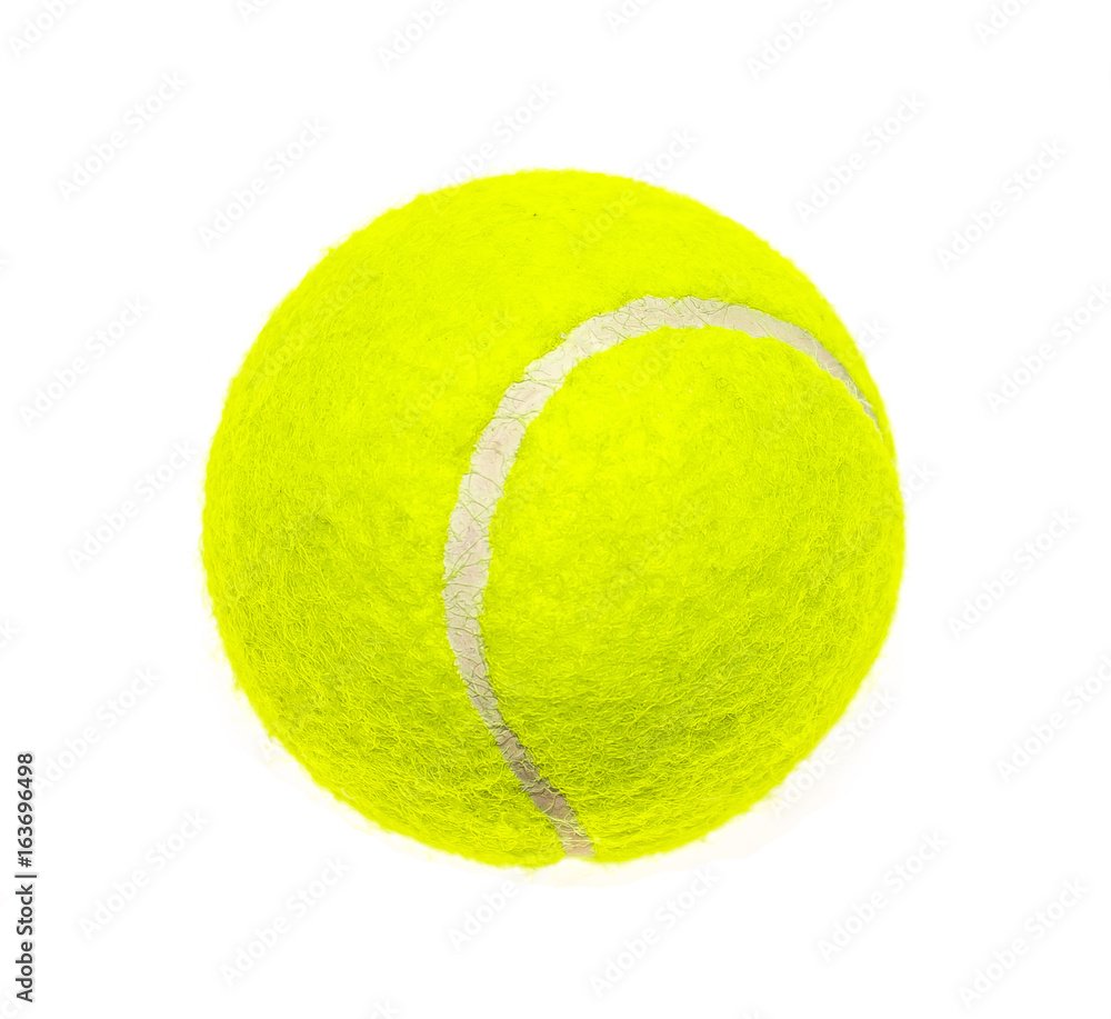 Tennis ball on white background