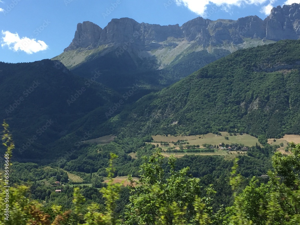 Naklejka premium paysage verdoyant montagne