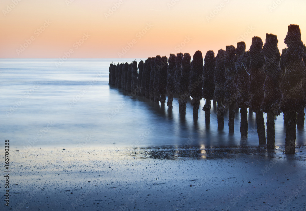 Fototapeta premium Perfect timing between the sunset and the low tide