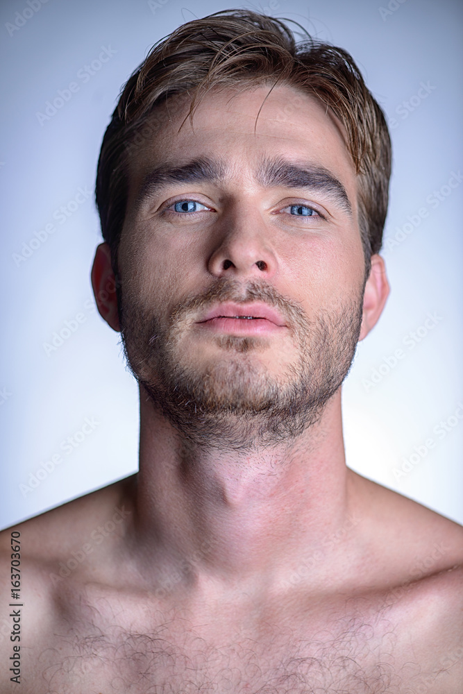 man with naked torso man with naked torso