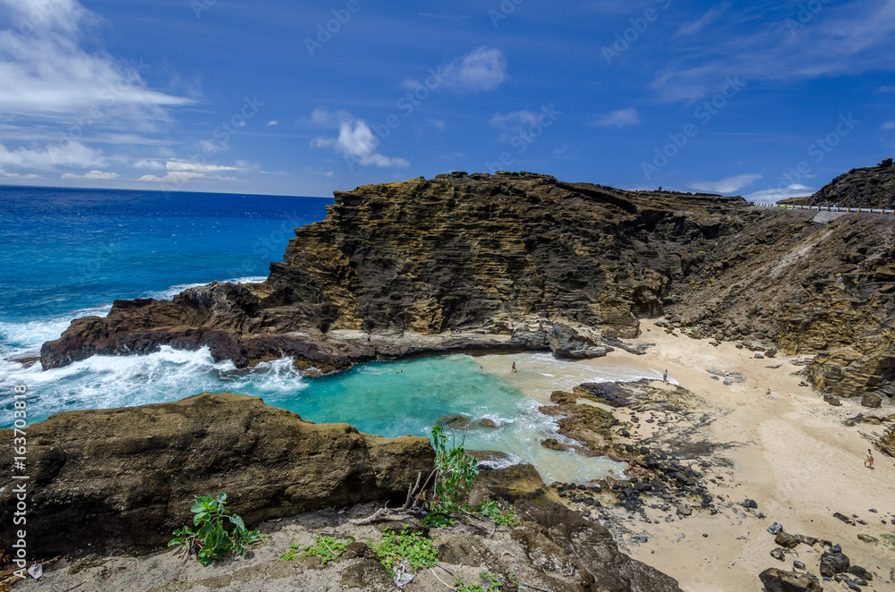 hawaii,oahu,plage,paradisiaque,turquoise,ocean,mer