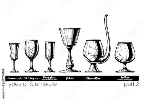 illustration of Stemware types
