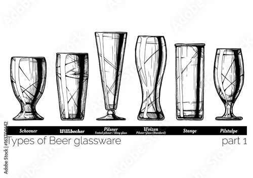 illustration of Beer glassware