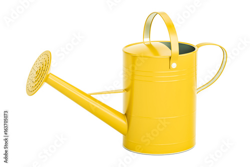 Fototapeta Yellow watering can, 3D rendering