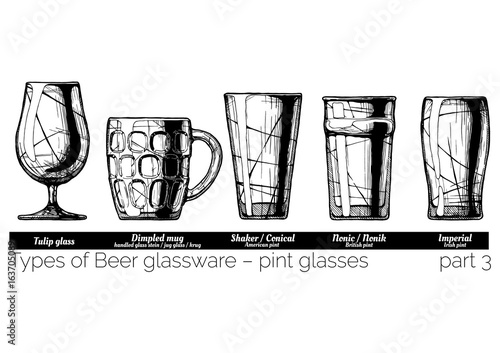 illustration of Beer glassware