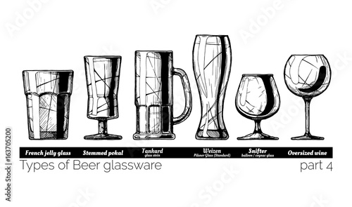 illustration of Beer glassware