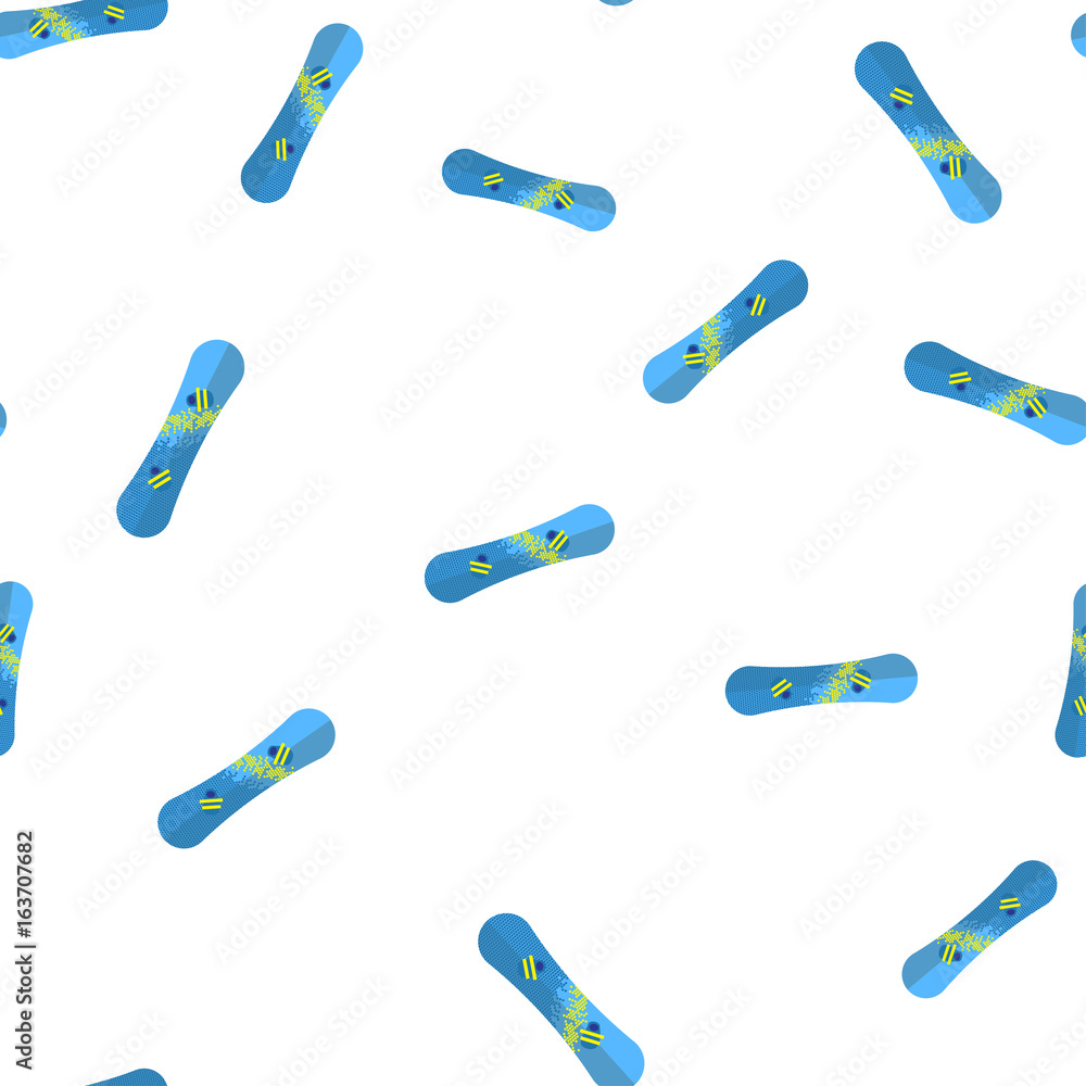 Snowboard seamless pattern