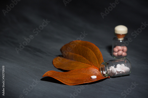 pharmaceutical dark concept with special pills