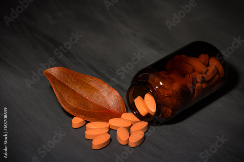pharmaceutical dark concept with special pills
