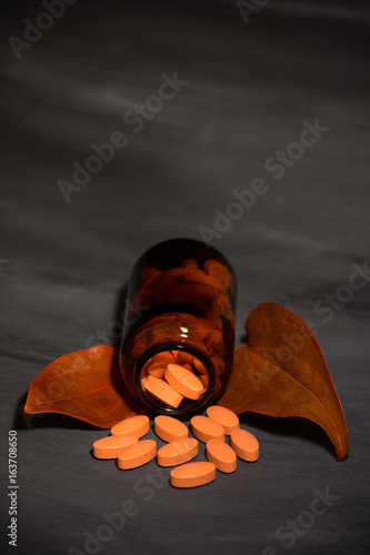 pharmaceutical dark concept with special pills