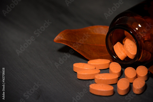 pharmaceutical dark concept with special pills