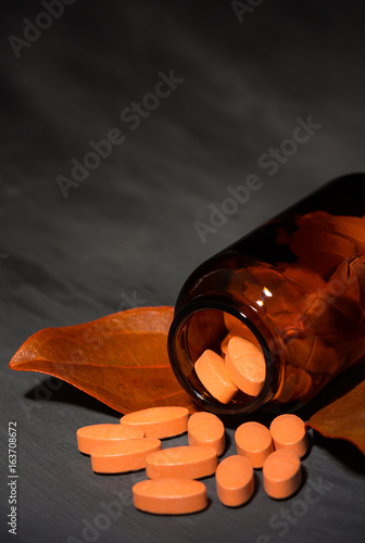 pharmaceutical dark concept with special pills