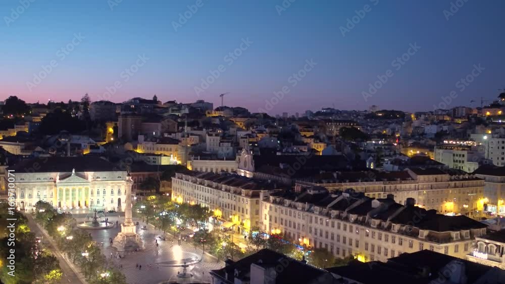 Aerial view over the city of Lisbon at night Aerial view over the city of Lisbon at night