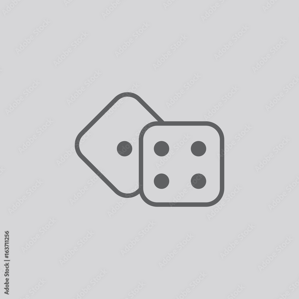 Dices icon isolated vector sign Dices icon isolated vector sign
