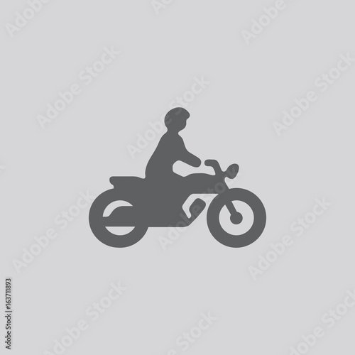 Motorcyclist driving icon